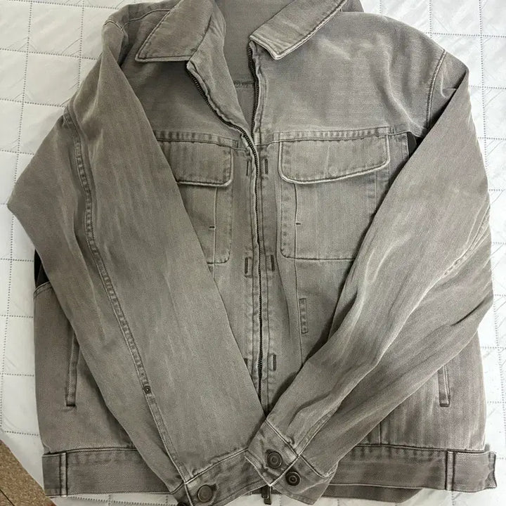 [BUNJANG] Politeru Herringbone Twill Jacket Grey / [3,L] 폴리테루 헤링본트윌 집 트러커 자켓 그레이