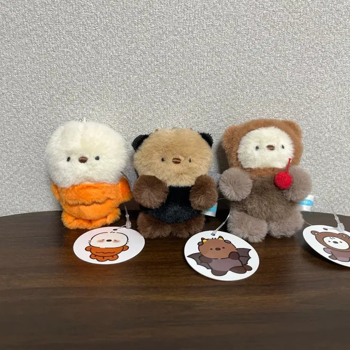 [BUNJANG] Amuroki Otter/Seal/Bear Character Keyring Bundle Set / Set 아무로키 랜덤 키링 3종 수달 해달 키링 세트 인형