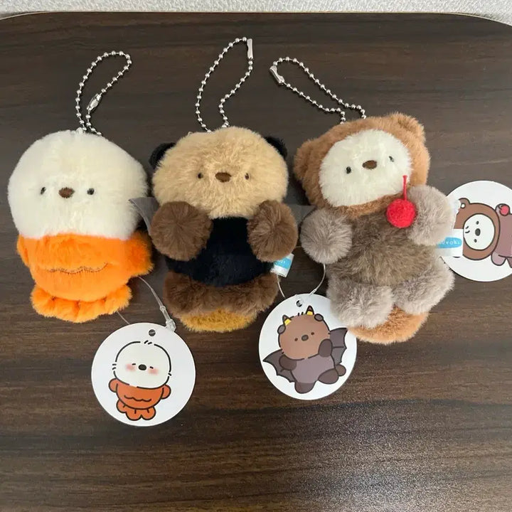 [BUNJANG] Amuroki Otter/Seal/Bear Character Keyring Bundle Set / Set 아무로키 랜덤 키링 3종 수달 해달 키링 세트 인형