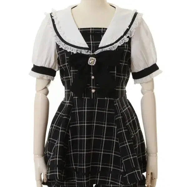 [BUNJANG] Liz Lisa Sailor Checkered Set Up / 리즈리사 세일러 셋업 체크
