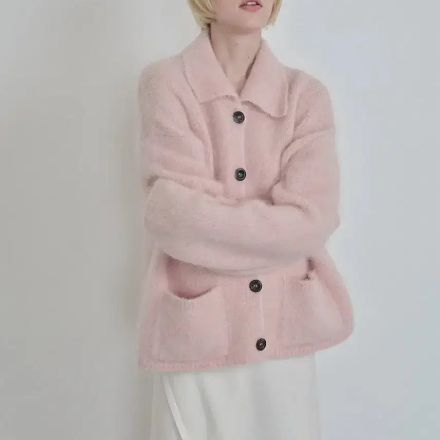 [BUNJANG] Liv Alpaca Round Collar Cardigan / Liv Alpaca Round Collar 니하운 가디건