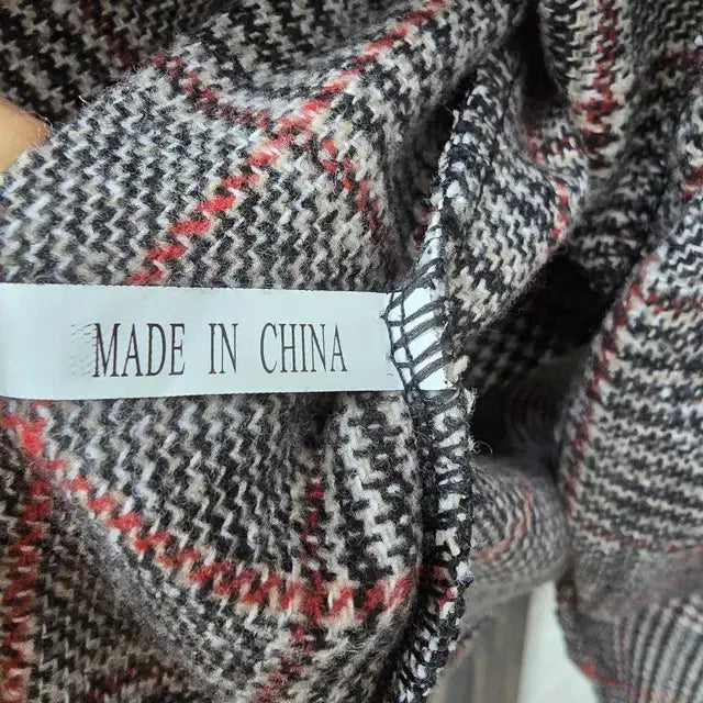 [BUNJANG] Red Check Wool Jacket / 그레이 레드 체크 모직 자켓