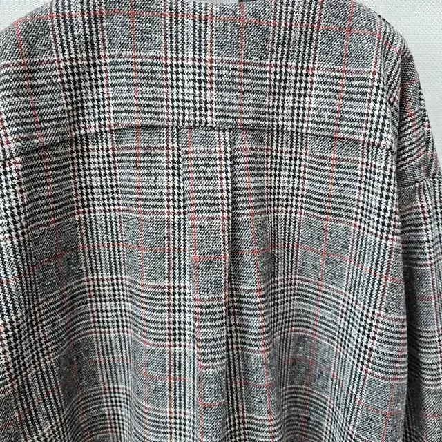 [BUNJANG] Red Check Wool Jacket / 그레이 레드 체크 모직 자켓