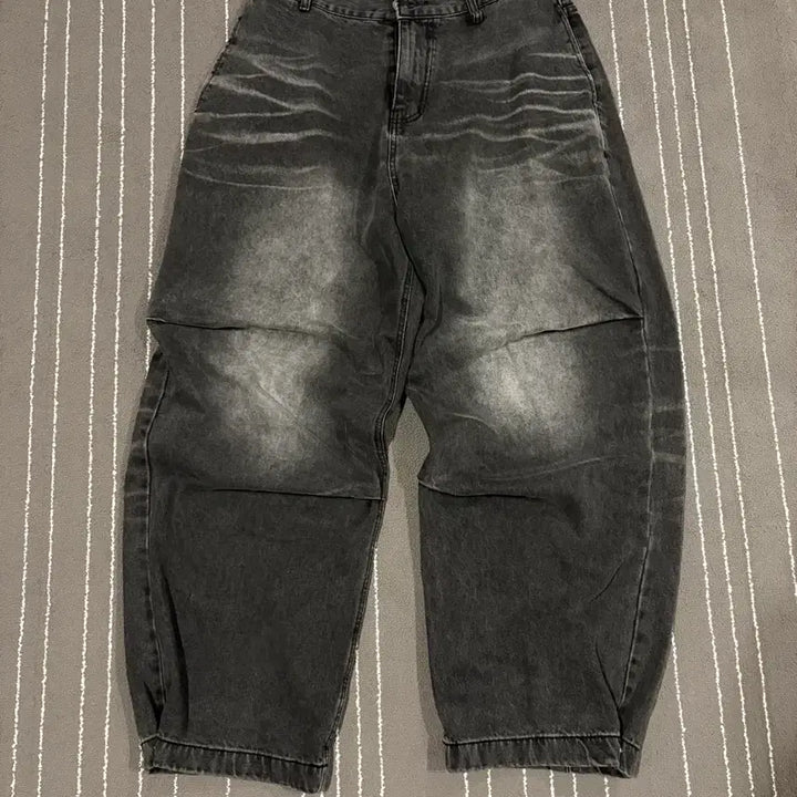 [BUNJANG] ETCE Washed Baggy Jean (Grey) - Men&