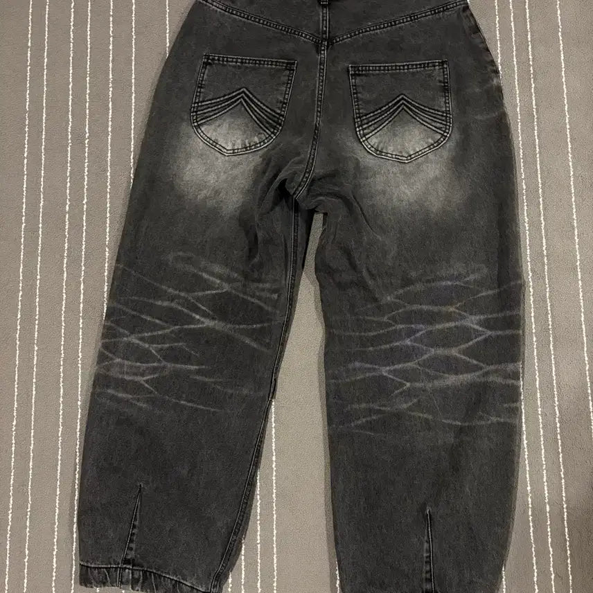 [BUNJANG] ETCE Washed Baggy Jean (Grey) - Men&