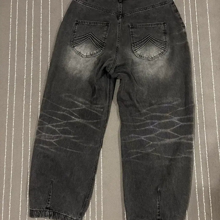 [BUNJANG] ETCE Washed Baggy Jean (Grey) - Men&