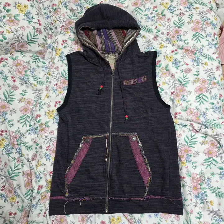 [BUNJANG] Power to the People Ethnic Hip-Hop Vest / 파워투더피플 일본빈티지)에스닉 히피 90s00s 모리걸 아메카지 후드조끼