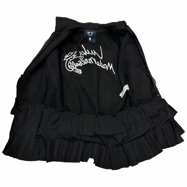 [BUNJANG] Lucky Chouette Pleated Long Fleece Hoodie Jacket / 럭키슈에뜨 플리츠 롱 기모 후드집업 자켓 블랙