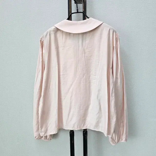 [BUNJANG] 9hope Pink Point Collar Blouse / 9hope 핑크 뽀족 카라 블라우스