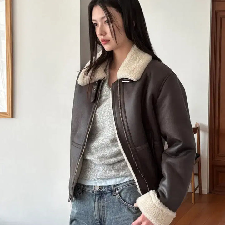 [SOLD OUT] 시스티나 시어링 카라 무톤 자켓 무스탕 55