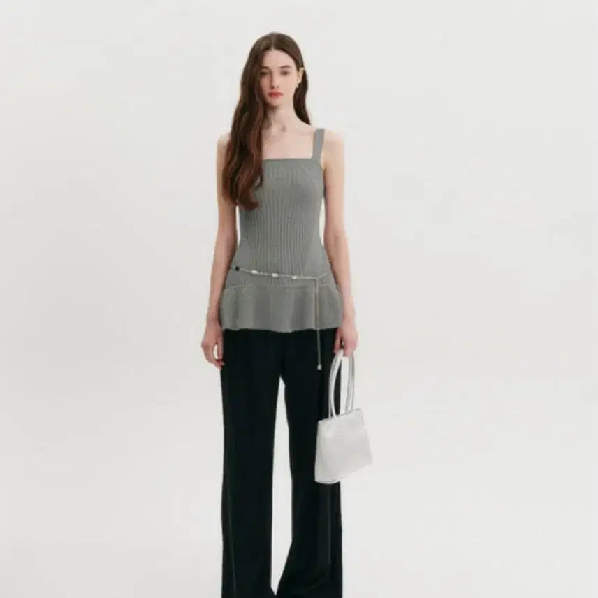 [BUNJANG] Lookast Bustier Flare Knit Top / 새상품) 룩캐스트 뷔스티에 플레어 니트