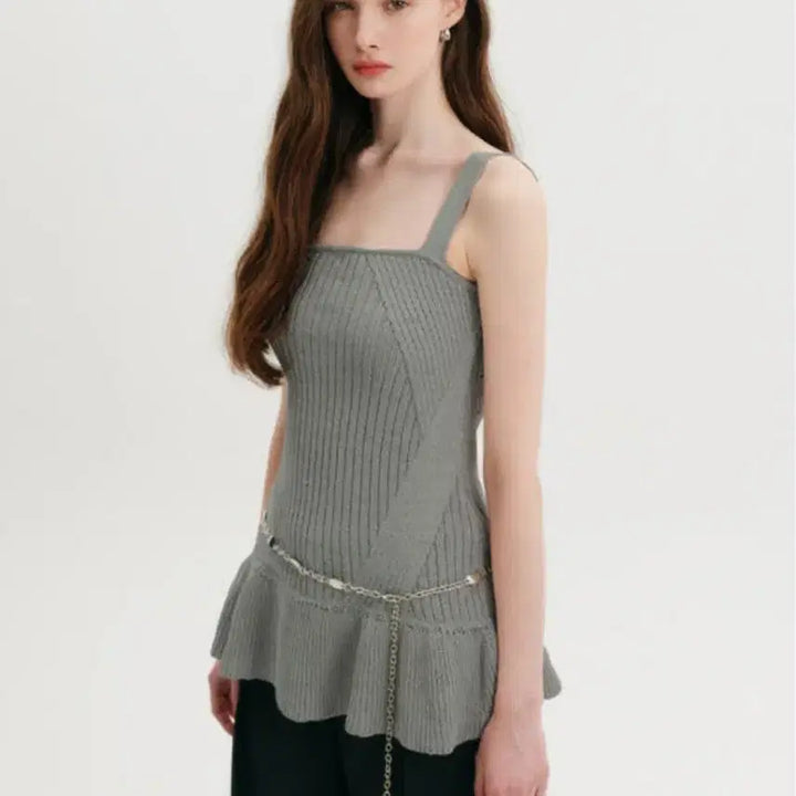 [BUNJANG] Lookast Bustier Flare Knit Top / 새상품) 룩캐스트 뷔스티에 플레어 니트