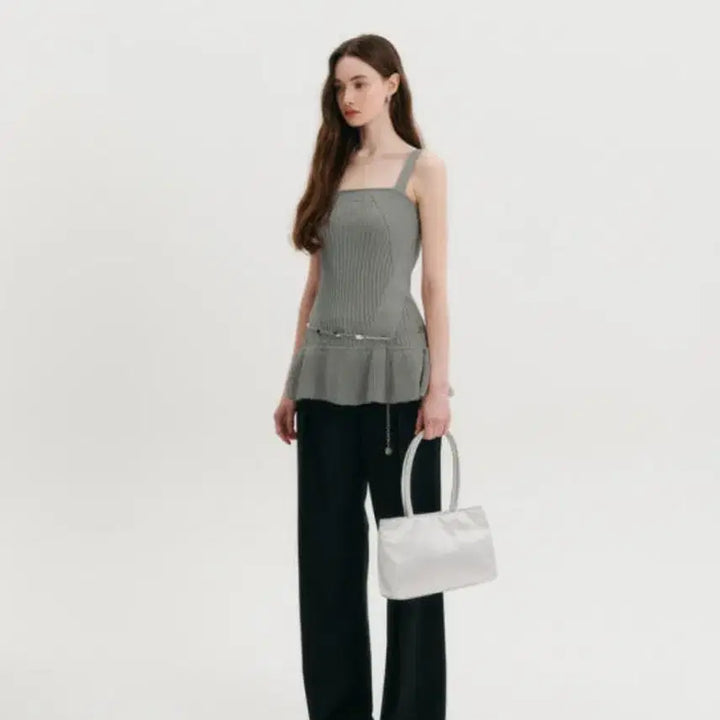 [BUNJANG] Lookast Bustier Flare Knit Top / 새상품) 룩캐스트 뷔스티에 플레어 니트