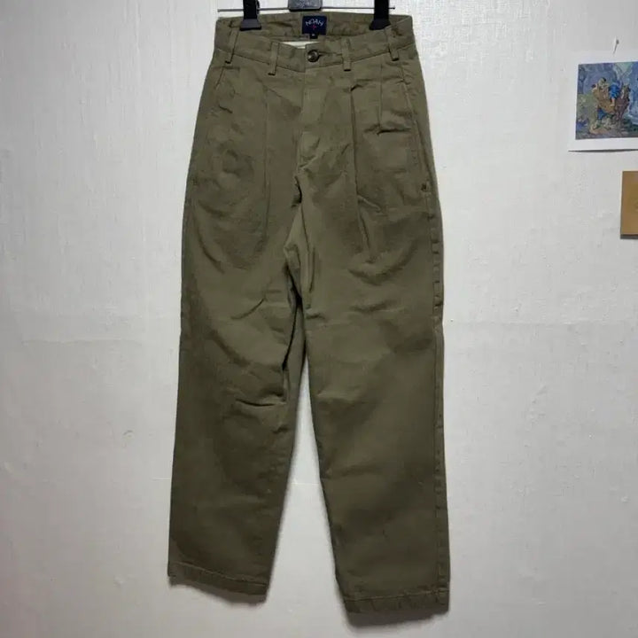 [SOLD OUT] (새제품) Noah 노아 트윌 더블 플리츠 올리브 팬츠 (26)