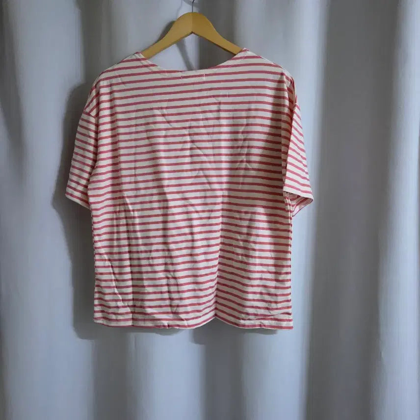 [BUNJANG] Unbranded Striped T-shirt / 스마일패치 단가라 반팔티 새옷