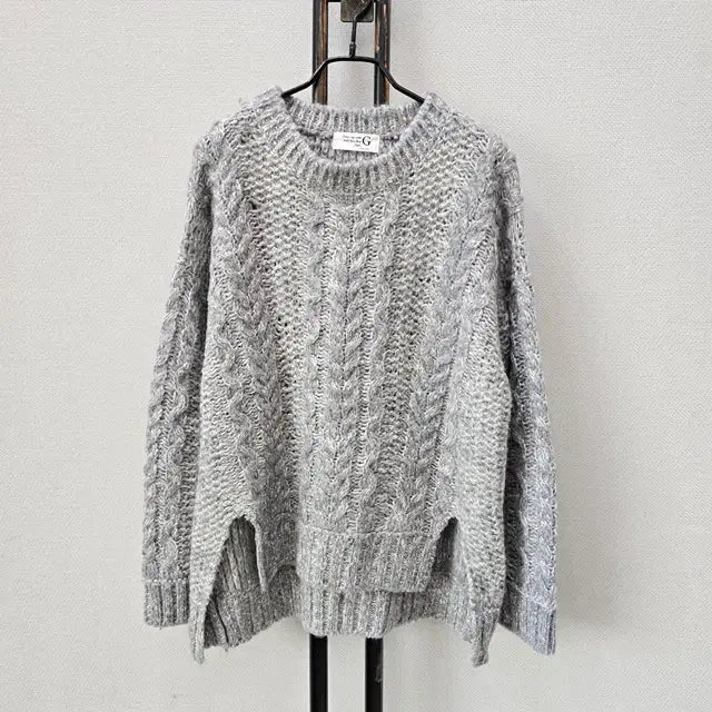 [BUNJANG] G Gray Cable Knit Sweater / G 그레이 꽈배기 짜임 니트