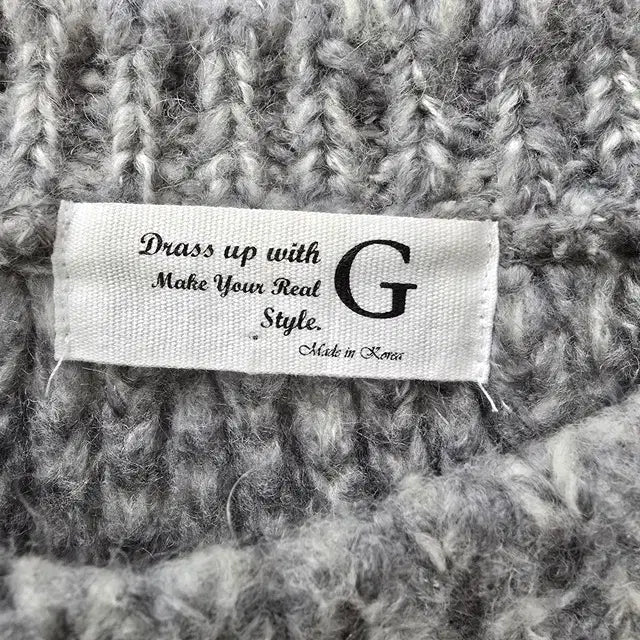 [BUNJANG] G Gray Cable Knit Sweater / G 그레이 꽈배기 짜임 니트