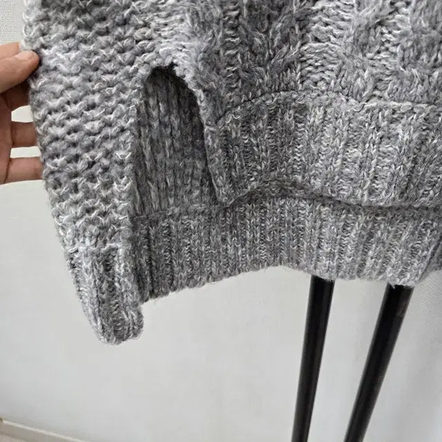 [BUNJANG] G Gray Cable Knit Sweater / G 그레이 꽈배기 짜임 니트