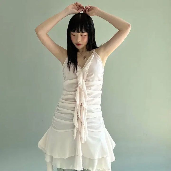 [BUNJANG] Newallin Bell Shirring Dress Pink / 뉴얼린 벨 셔링 드레스 핑크