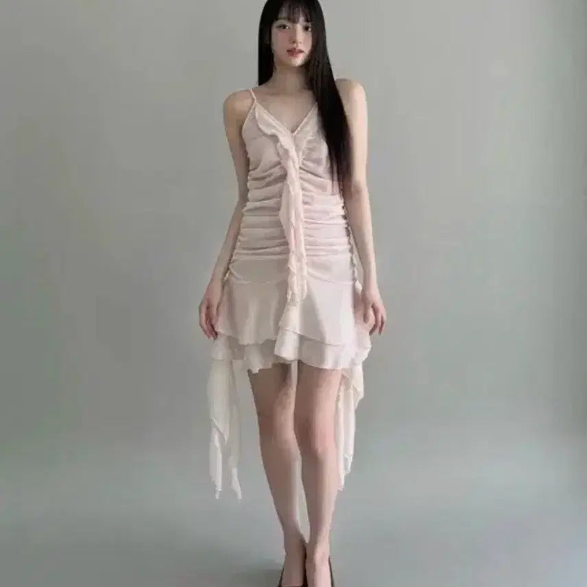 [BUNJANG] Newallin Bell Shirring Dress Pink / 뉴얼린 벨 셔링 드레스 핑크