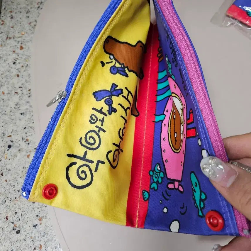 [BUNJANG] Morning Glory Alligator Bird Character Zipper Pouch / 고전 모닝글로리 악어새 캐릭터 양면 지퍼 똑딱이 파우치 필통 새상품