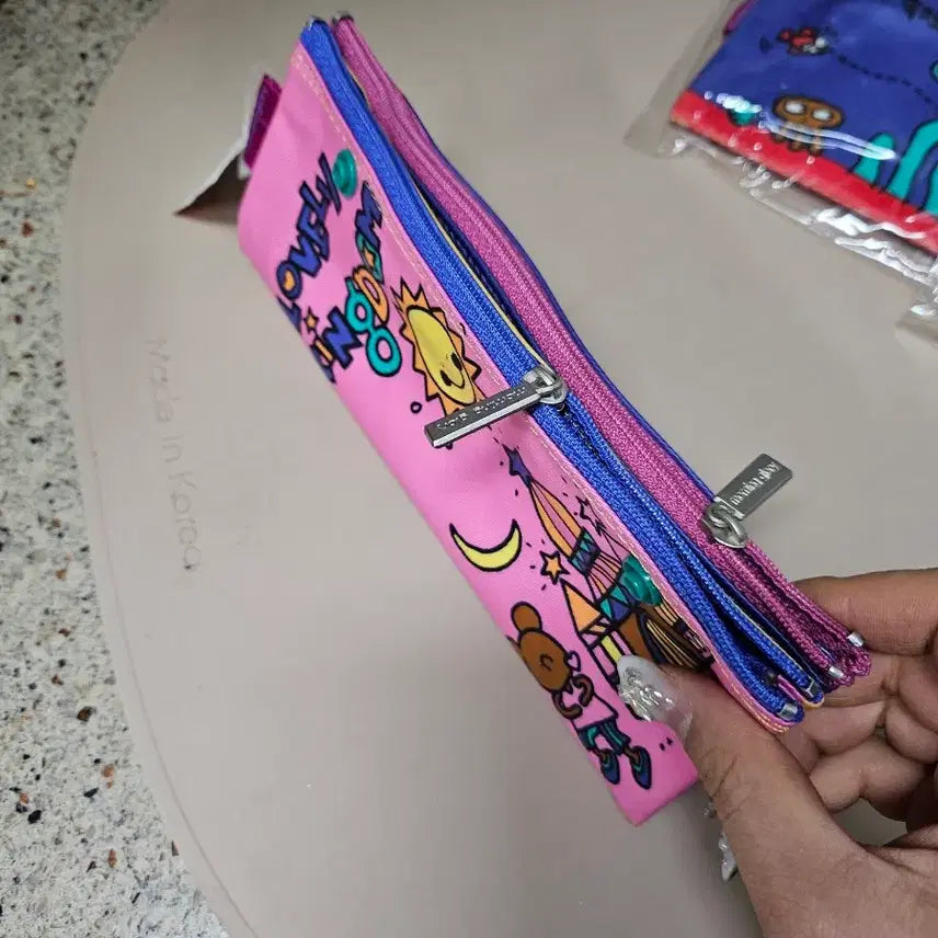 [BUNJANG] Morning Glory Alligator Bird Character Zipper Pouch / 고전 모닝글로리 악어새 캐릭터 양면 지퍼 똑딱이 파우치 필통 새상품