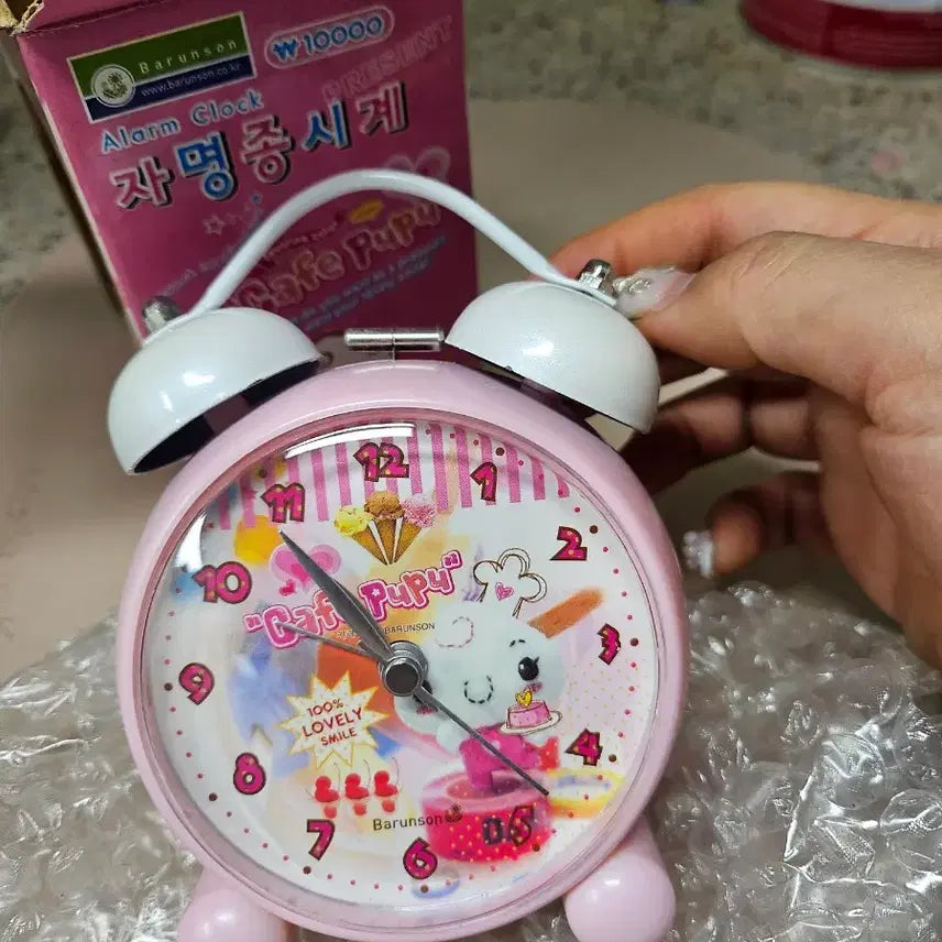 [BUNJANG] Barunson Cafe PuPu Alarm Clock / 고전 바른손 카페푸푸 자명종 시계 핑크