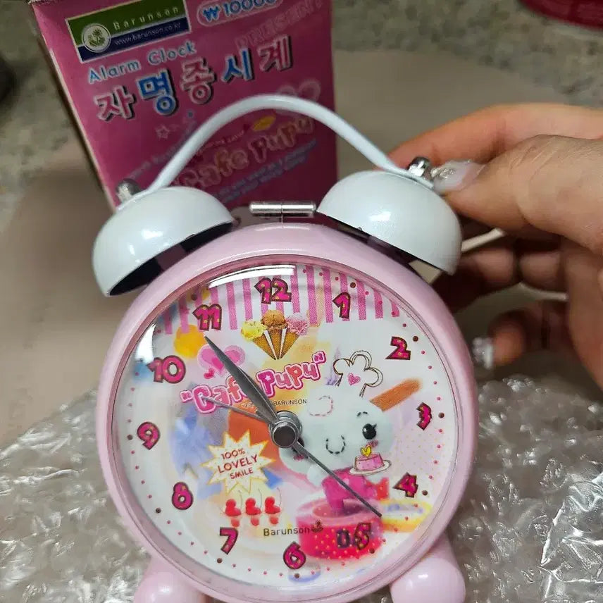 [BUNJANG] Barunson Cafe PuPu Alarm Clock / 고전 바른손 카페푸푸 자명종 시계 핑크