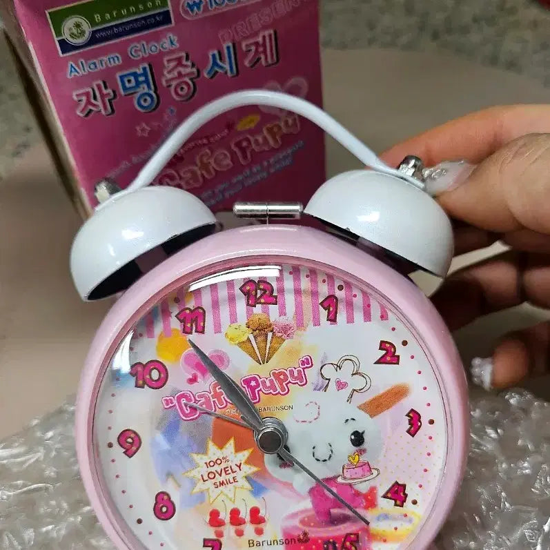 [BUNJANG] Barunson Cafe PuPu Alarm Clock / 고전 바른손 카페푸푸 자명종 시계 핑크