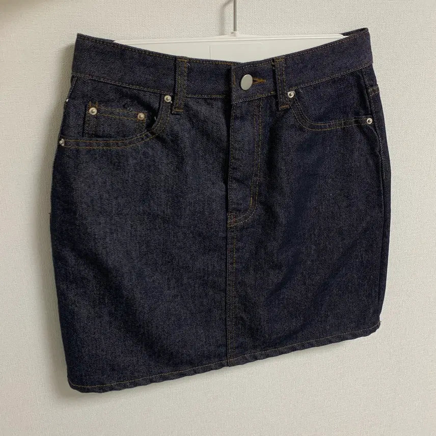 [BUNJANG] Ganesra Envy Raw Denim Mini Skirt / 가내스라 엔비 생지 미니스커트 S