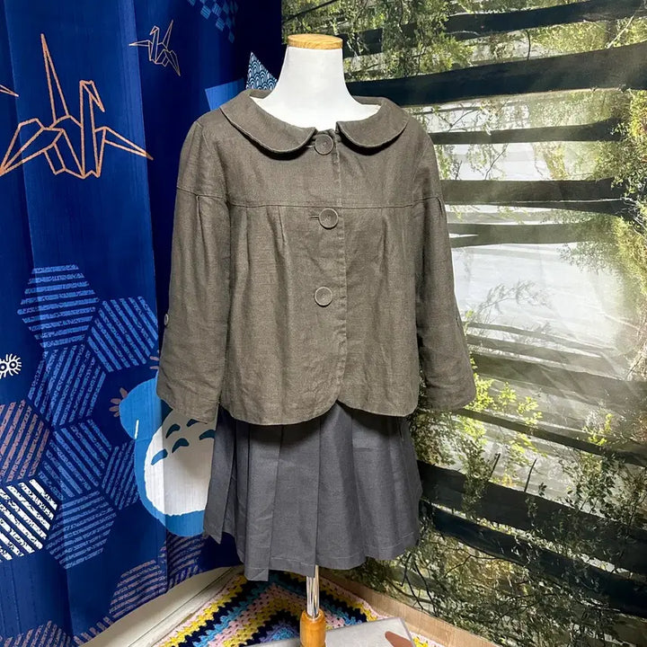 [BUNJANG] Samantha Moss Round Collar Pintuck Button Jacket / sm2 사만사모스 둥근 카라 핀턱 왕단추 자켓 모리 모리걸 사와코