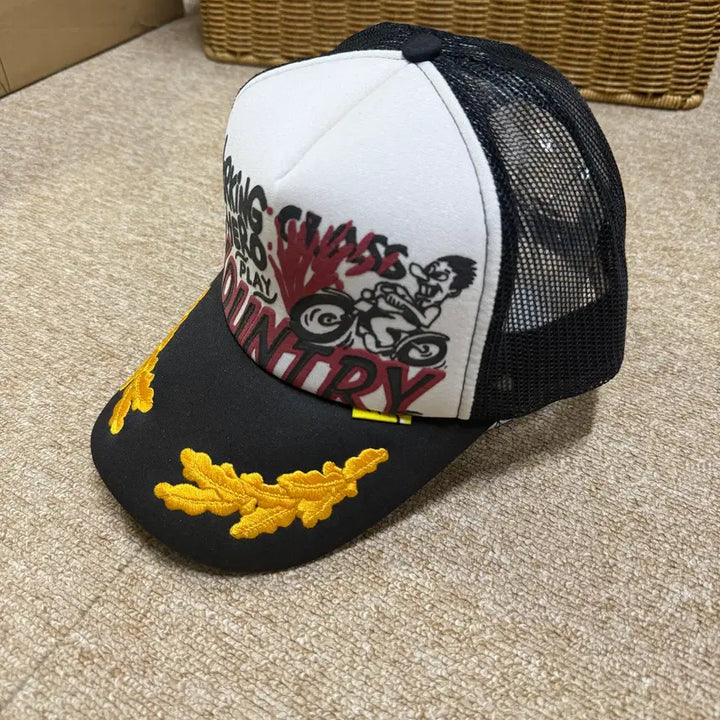 [BUNJANG] KAPITAL Mesh Cap Black and White Embroidery / 캐피탈 KAPITAL 메쉬 캡 판매 원사이즈 검흰 자수판 판매