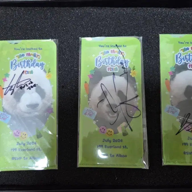 [SOLD OUT] 바오가족 생일초대장  일괄(판다월드 3인 사인)