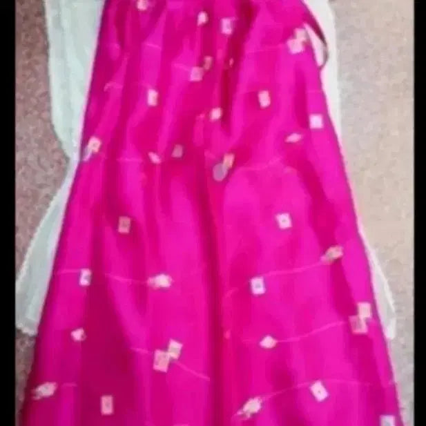 [BUNJANG] Vibrant Hot Pink Hanbok Skirt / 본격 한복 치마