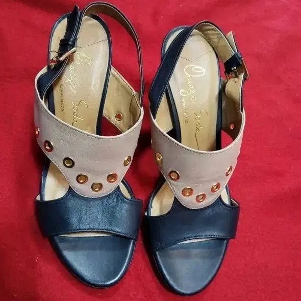 [BUNJANG] Orange Soda Two-Tone Sandal Heels / Orange Soda 투톤 샌들힐