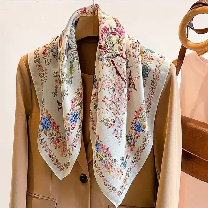 [BUNJANG] Floral Pattern Scarf / 플라워 패턴 스카프(새상품)