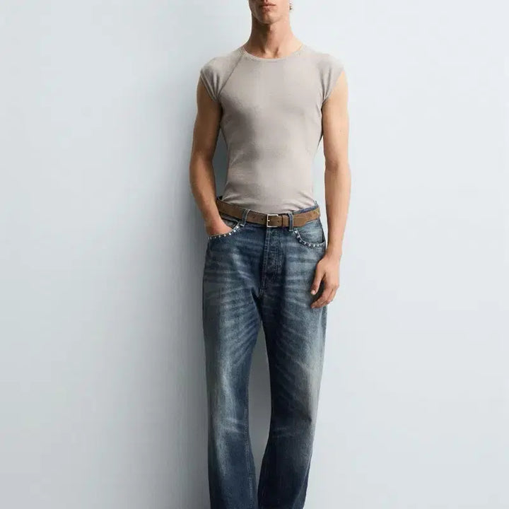 [BUNJANG] Zara Studded Loose Fit Jeans (EU 36 / KR 29) / [29] 자라 스터드 장식 루즈핏 진 새상품
