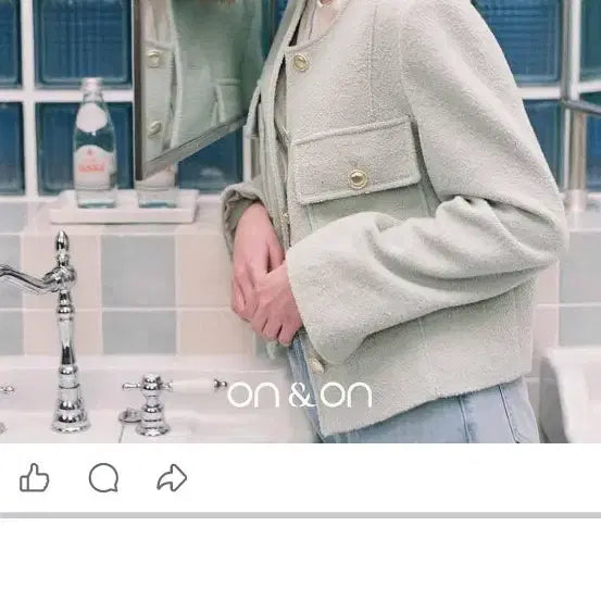[SOLD OUT] 온앤온 트위드 자켓 민트색