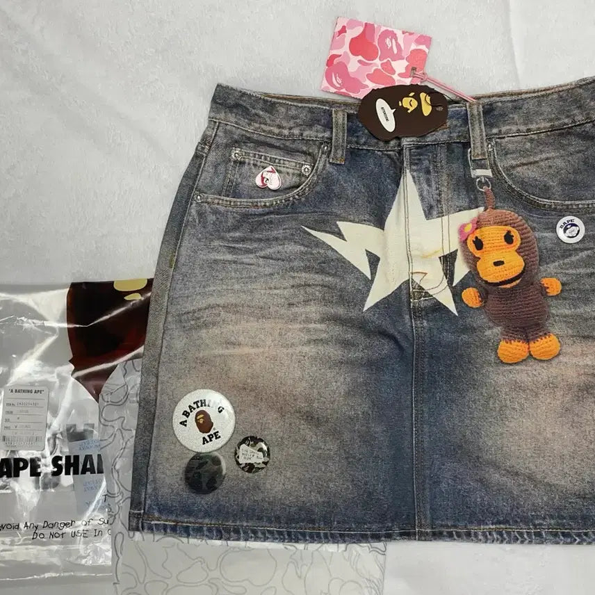 [BUNJANG] BAPE 26SS Denim Skirt M / bape 베이프 26ss 데님 스커트m