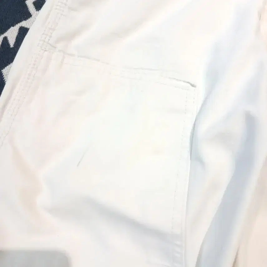 [BUNJANG] ROUND HOUSE 00s Cream White Logo Patch Double Knee Carpenter Pants / ROUND HOUSE 00s 크림 화이트 로고패치 더블니 카펜터 아메카지