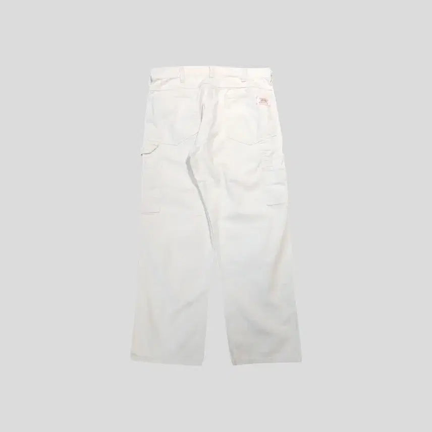 [BUNJANG] ROUND HOUSE 00s Cream White Logo Patch Double Knee Carpenter Pants / ROUND HOUSE 00s 크림 화이트 로고패치 더블니 카펜터 아메카지