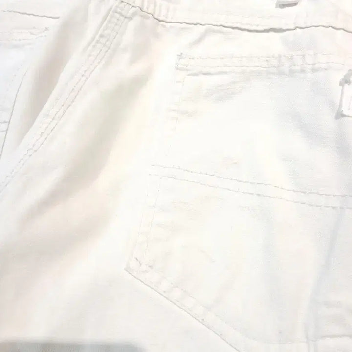[BUNJANG] ROUND HOUSE 00s Cream White Logo Patch Double Knee Carpenter Pants / ROUND HOUSE 00s 크림 화이트 로고패치 더블니 카펜터 아메카지