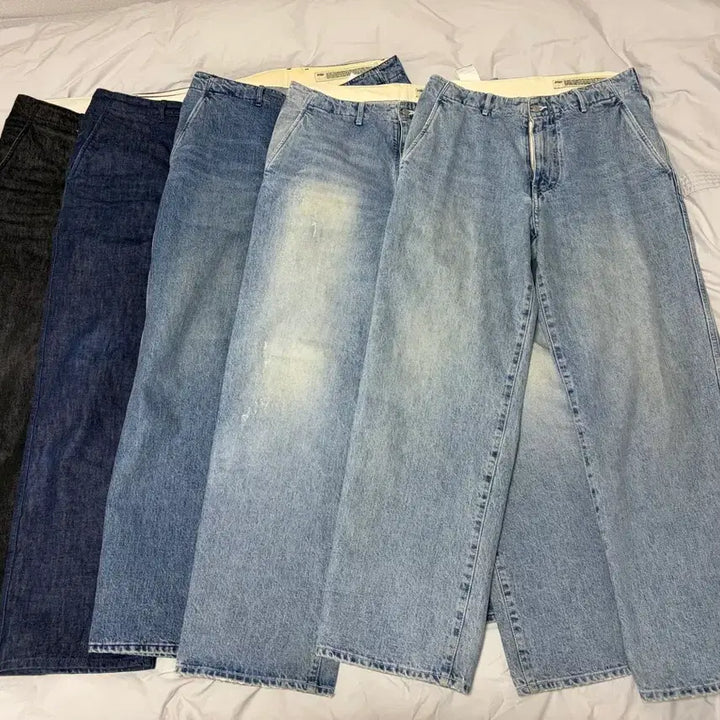 [BUNJANG] Pottery One-Washed Wide Denim Bundle Set / 포터리 원워시드 와이드 데님 2사이즈 5개일괄판매합니다