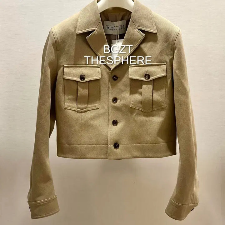 [BUNJANG] Recto 26SS Signature Military Cotton Kyle Jacket Light Khaki Beige / 렉토 26SS 시그니쳐 밀리터리 코튼 카일 자켓 라이트 카키 베이지