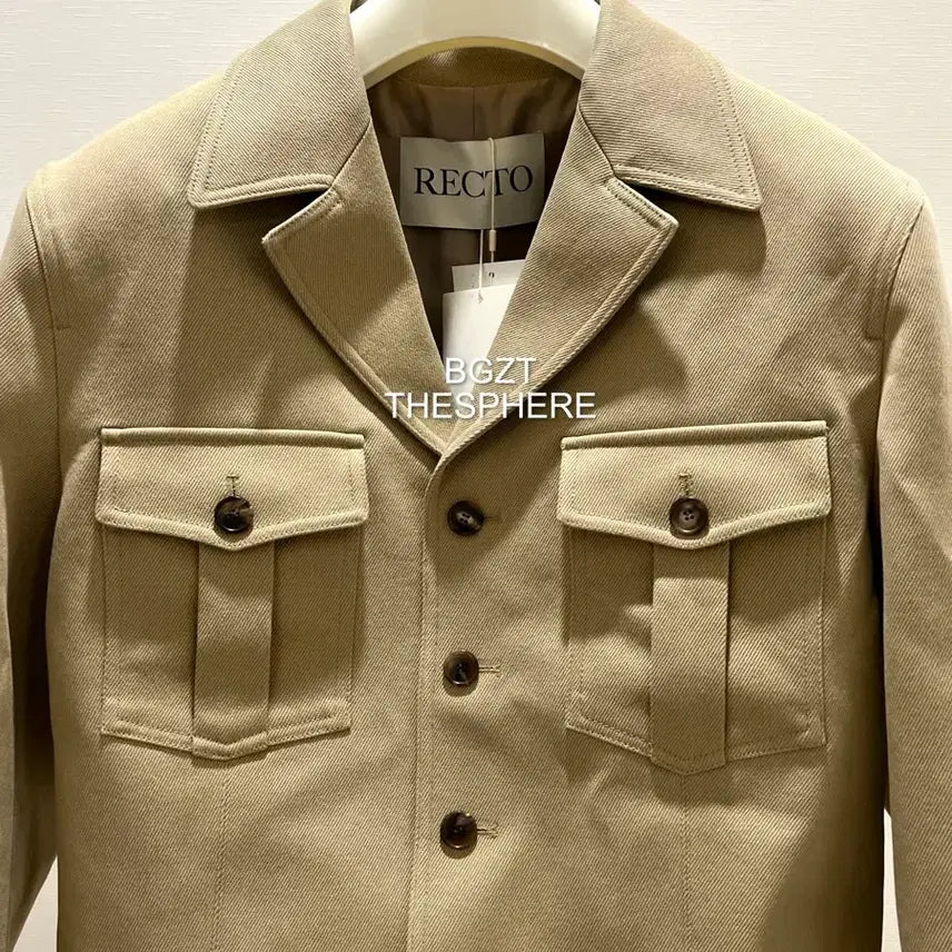 [BUNJANG] Recto 26SS Signature Military Cotton Kyle Jacket Light Khaki Beige / 렉토 26SS 시그니쳐 밀리터리 코튼 카일 자켓 라이트 카키 베이지