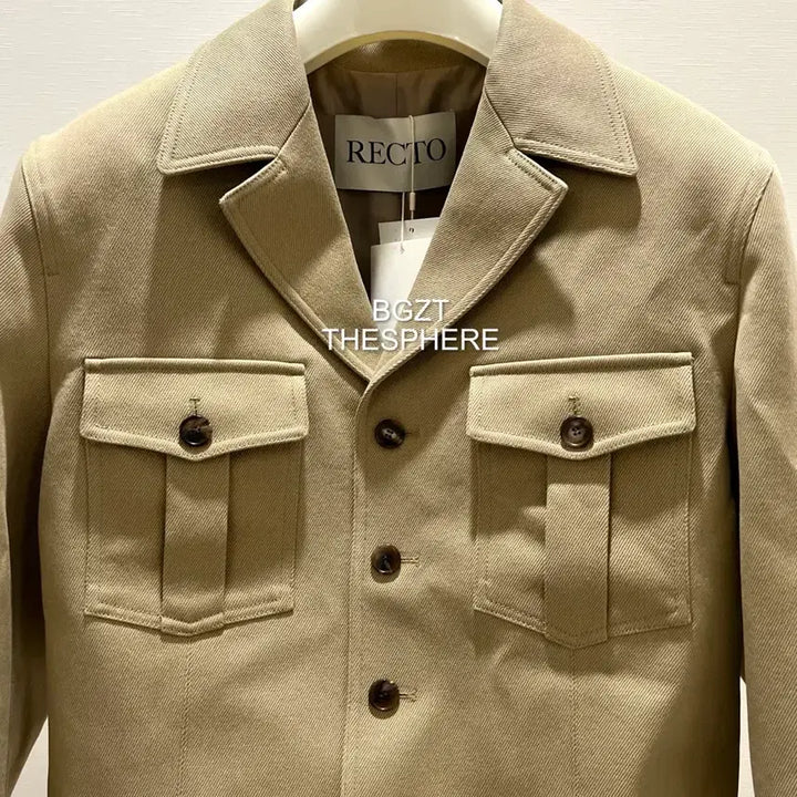 [BUNJANG] Recto 26SS Signature Military Cotton Kyle Jacket Light Khaki Beige / 렉토 26SS 시그니쳐 밀리터리 코튼 카일 자켓 라이트 카키 베이지