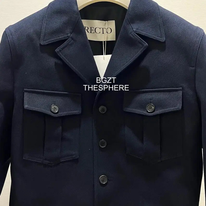 [BUNJANG] RECTO 26SS Signature Military Cotton Kyle Jacket Navy / 렉토 26SS 시그니쳐 밀리터리 코튼 카일 자켓 네이비