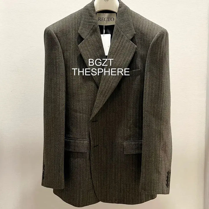 [BUNJANG] Recto 26SS Broken Herringbone Setup Suit Jacket Dark Khaki Grey / 렉토 26SS 브로큰 헤링본 셋업 수트 자켓 다크 카키 그레이