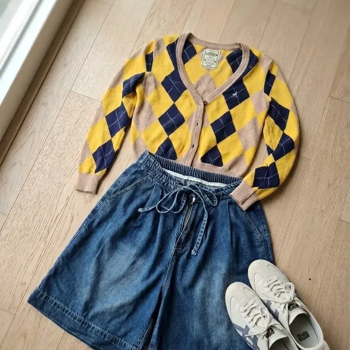 [BUNJANG] Beanpole Argyle Wool Cardigan (Size 90) / 빈폴] 클래식 아가일 울 가디건 (사이즈 90)