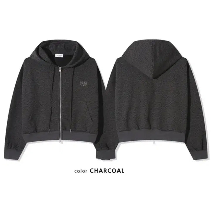 [BUNJANG] Warmoodmine Leopard Oversized Hooded Zip-Up Charcoal / 워무드마인 호피 레오파드 오버핏 후드집업 차콜 판매합니당